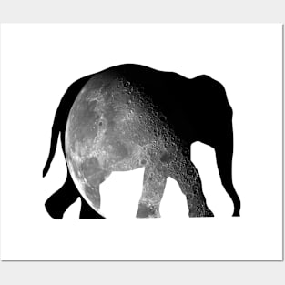 Moon Elephant Posters and Art